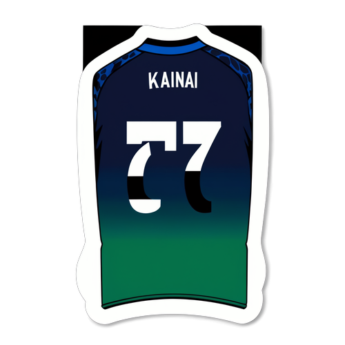香川真司のサッカージャージ番号77のステッカー