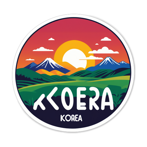 Minimalist South Korean Landscape Sticker