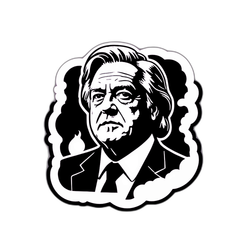Steve Bannon Tarzında Siyah Beyaz Çıkartma Tasarımı