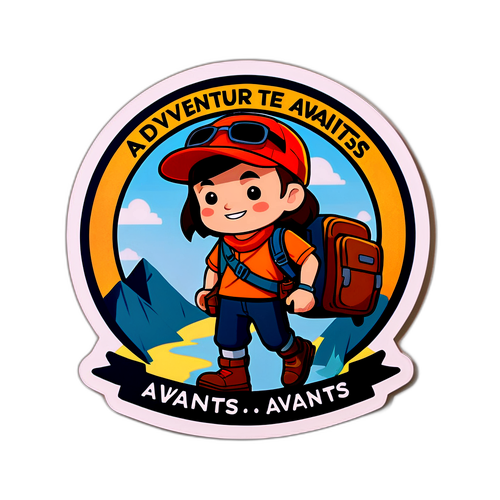 여행자 캐릭터 스티커 "모험이 시작된다"