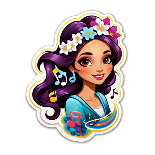 Adesivo di Jasmine Carrisi con Note Musicali
