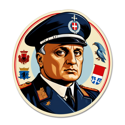 Sticker Vintage di Benito Mussolini