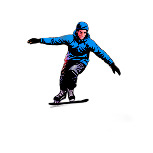 Skater Op Een Bevroren Meer