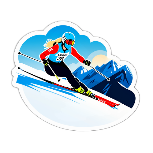 Stickers av Lindsey Vonn i aktion