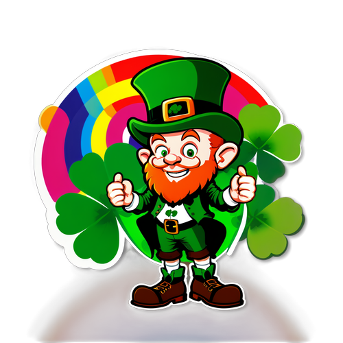 Adesivo do Leprechaun do Celtics com Trevos de Quatro Folhas