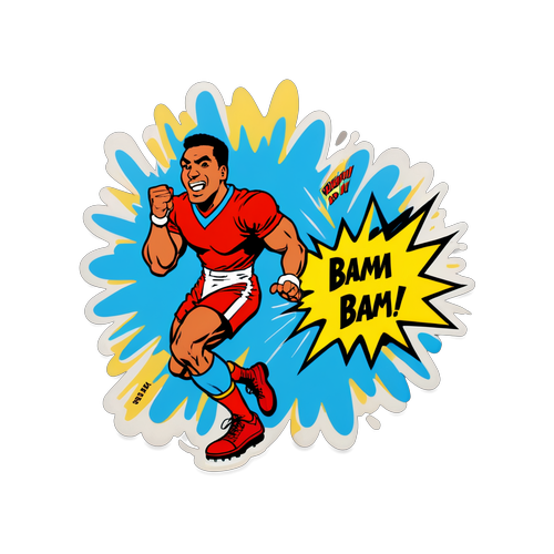 Vintage Comic-Style Sports Sticker