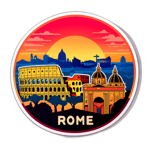 Σκηνικό αυτοκόλλητο του ιστορικού ορίζοντα της Ρώμης