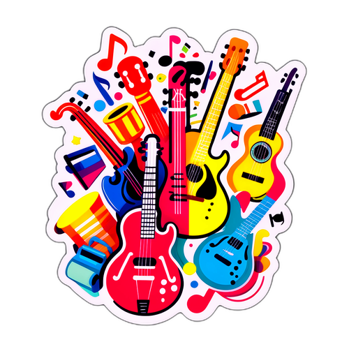 Adesivo Giocoso sui Generi Musicali
