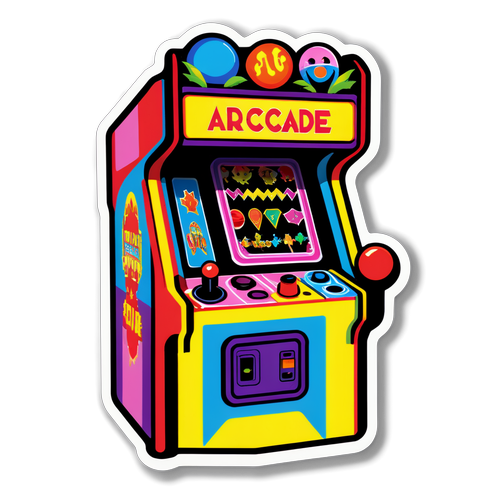 Retro Arcade-Themed Sticker
