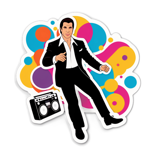 Retro klistermærke af John Travolta