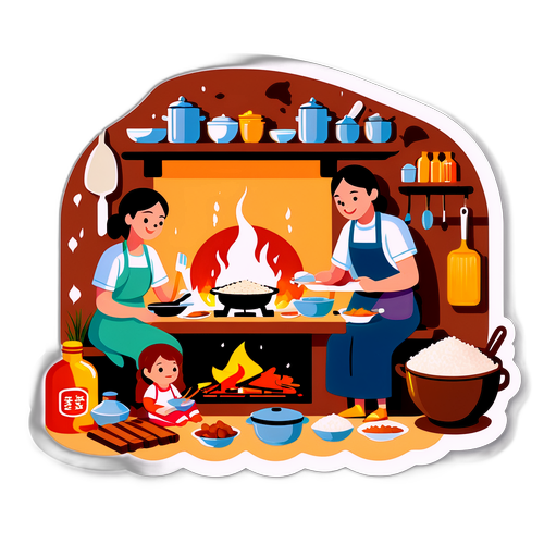 温馨的家庭厨房场景