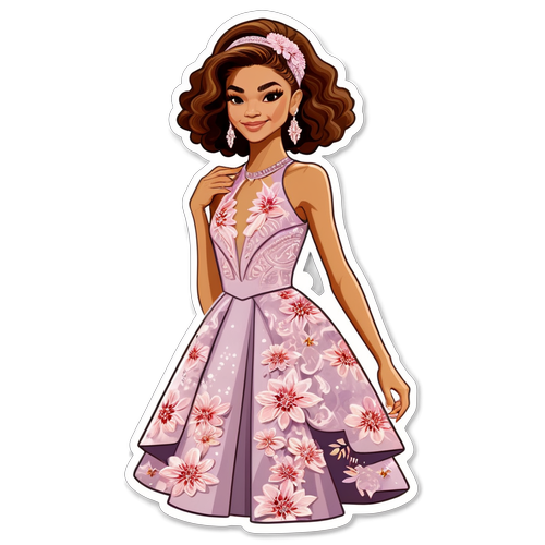 Chic Sticker z Motywem Kwiatowym