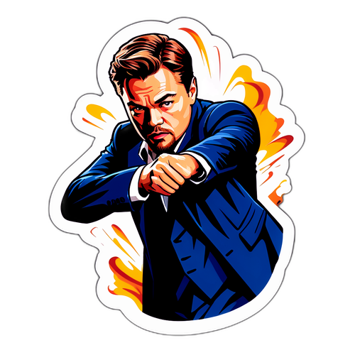 Actionpose av Leonardo DiCaprio