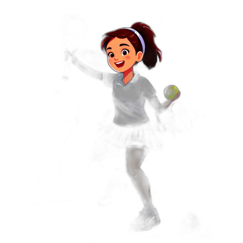 Isang Cute na Ilustrasyon ni Alex Eala na Naglalaro ng Tennis
