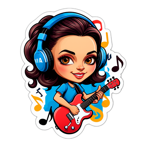 Caricature d'Iva Jovic aux notes de musique