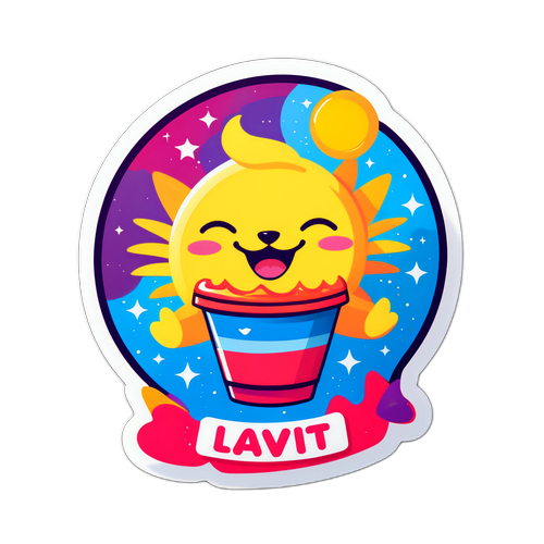 楽しい朝を表現する「Lavit」ステッカー