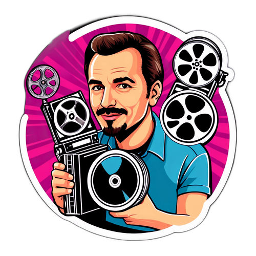 Autocolant cu Paul Surugiu și film