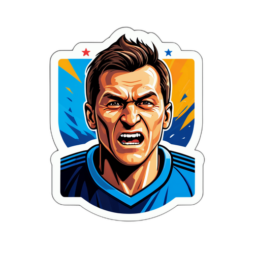Дизайн наклейки з моментом гри українського гравця Ігоря Костюка