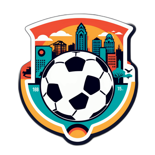 Pelota de fútbol de Cincinnati FC con elementos icónicos de la ciudad