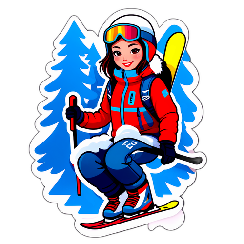 Sporty Kvinne i Skigear