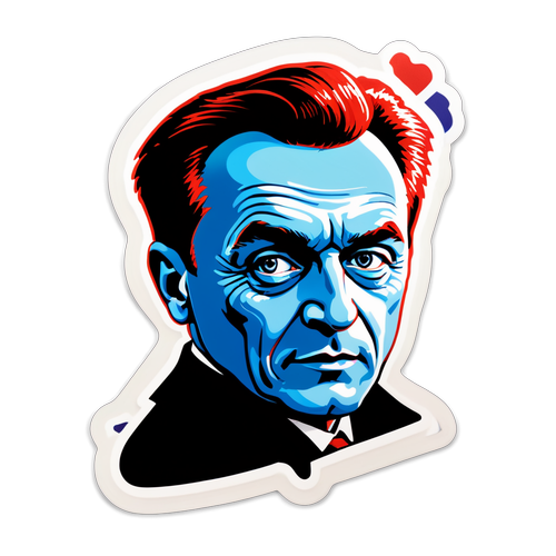 Artystyczny sticker przedstawiający Szymona Hołownię