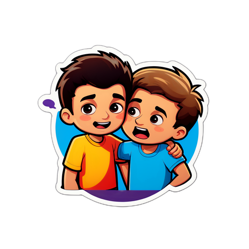 Sticker de hermanos en la casa de la realidad, mostrando momentos divertidos y dramáticos