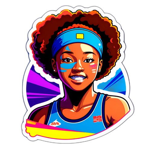 Autocollant de Naomi Osaka inspiré par les couleurs vives de ses tenues sur le court