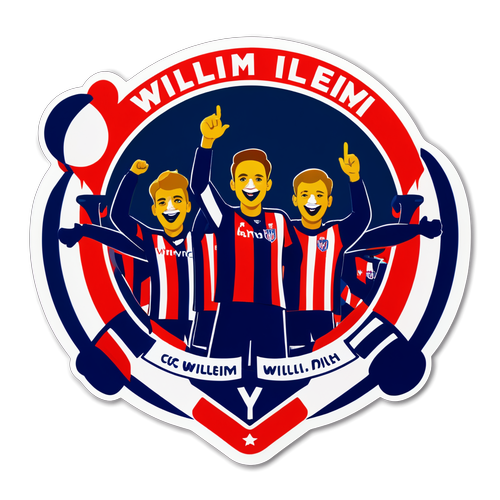 Sticker van Willem II's stadion met juichende fans