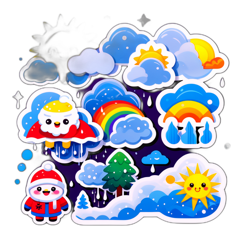 Makukulay na Sticker ng Panahon