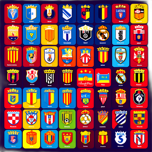 Sticker với bảng xếp hạng La Liga, thể hiện các đội hàng đầu với màu sắc rực rỡ