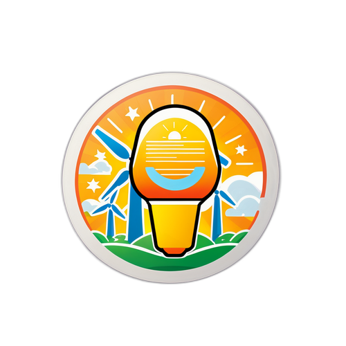 Sticker cu voucher pe fundal de energie solară