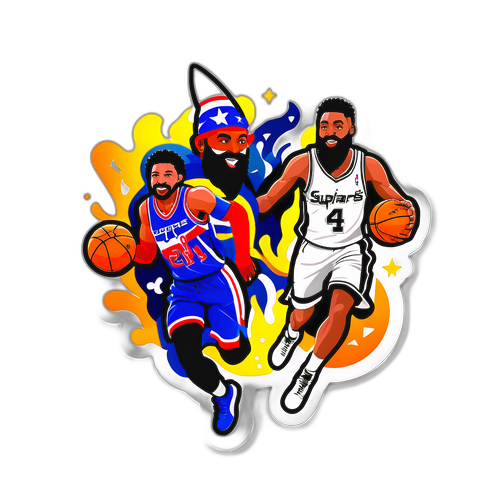 Adesivo Dinâmico do Jogo Wizards vs Spurs
