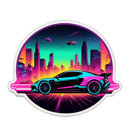 Futuristisch stadsbeeld met neonlichten