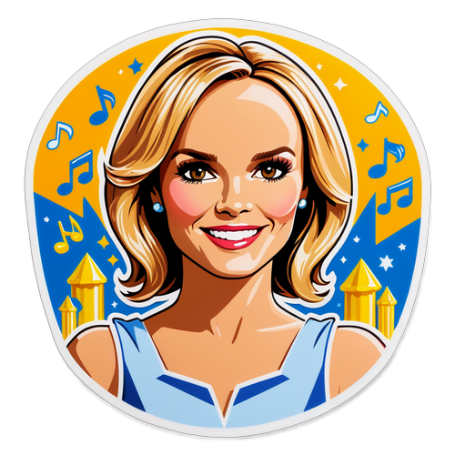 En fantasifull portrett av Amanda Holden i et teatermiljø
