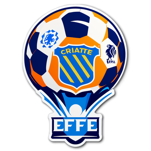 Sticker EFL Dinamik dengan Bola Sepak dan Logo Kelab