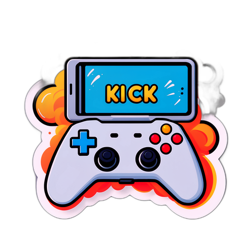 Autocolant cu Ecran de Streaming și Joystick