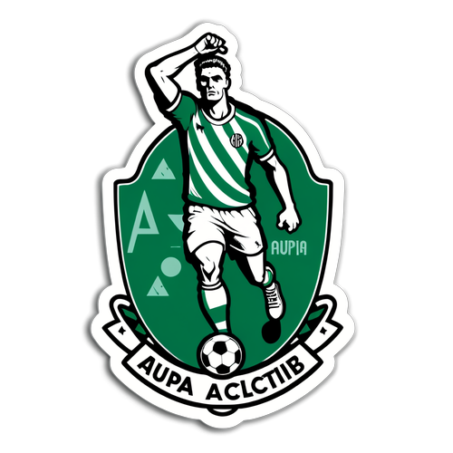 Diseño de sticker del icónico estatua de Hooligan del Athletic Club, junto al lema 'Aupa Athletic'