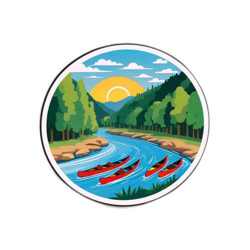 Rivière de l'Ardèche avec Canoës