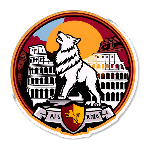 Emblemat AS Romy z Koloseum i Wilkiem