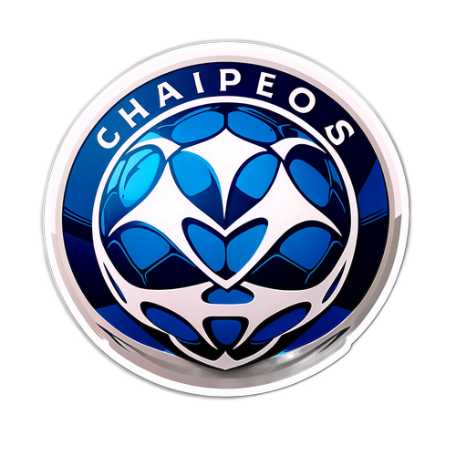 Динамическая наклейка с логотипом Лиги чемпионов UEFA и изображением футбольного мяча