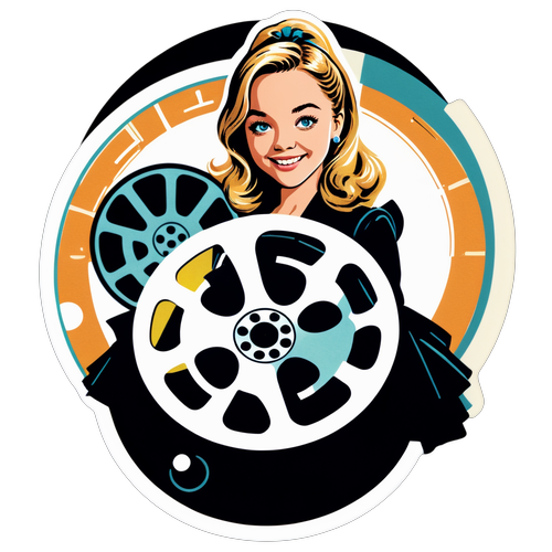 Adesivo Artistico di Sydney Sweeney con Film Vintage