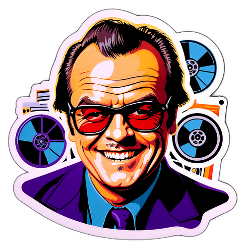 Vintageinspirerad klistermärke av Jack Nicholson