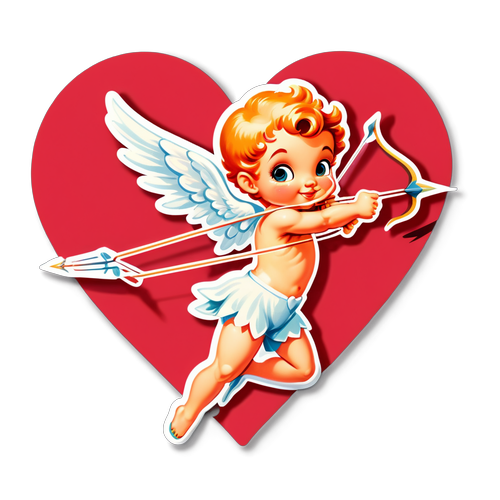 Vintage Cupid Valentine Sticker