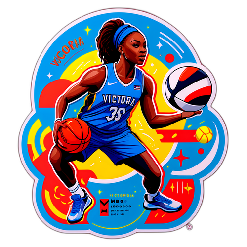 Diseño de una etiqueta destacando el talento de Victoria Mboko