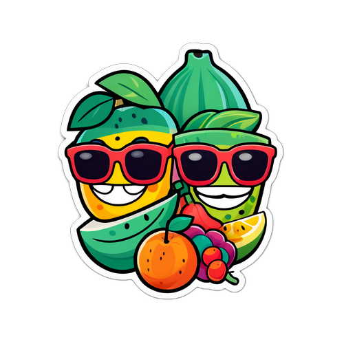 Masayang Sticker ng mga Prutas