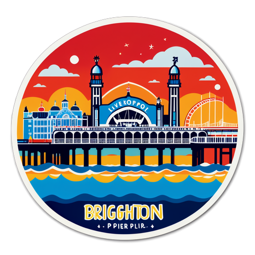 Sticker ng Brighton Pier at Skyline ng Liverpool