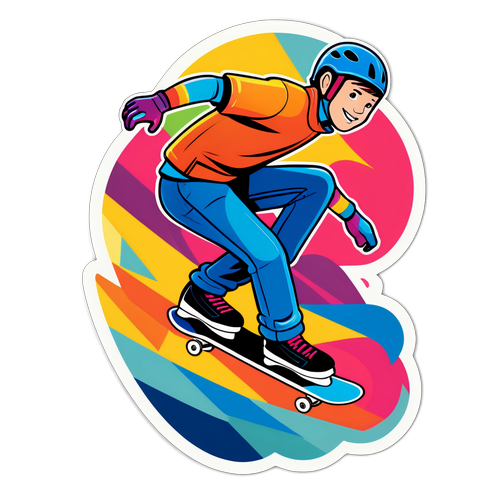 Illustrazione dinamica di skateboard