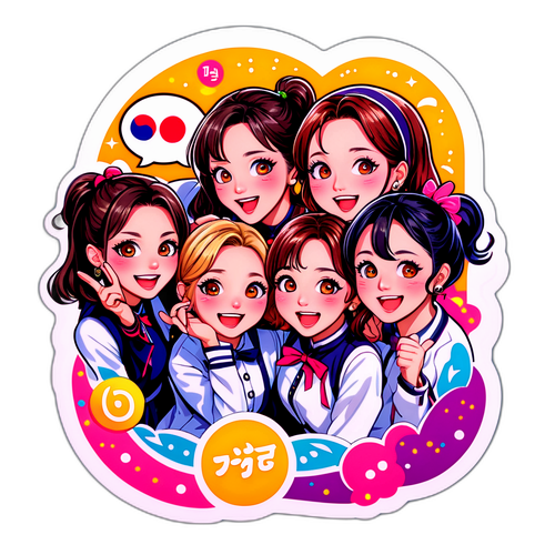 Membros do Twice se divertindo