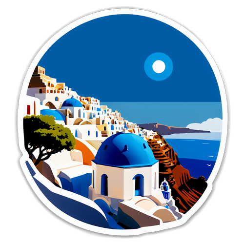 Iconisch Santorini Landschap Sticker