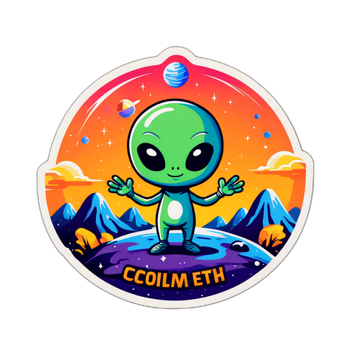 Karakter Alien Mesra dengan Tanda 'Selamat Datang di Bumi'